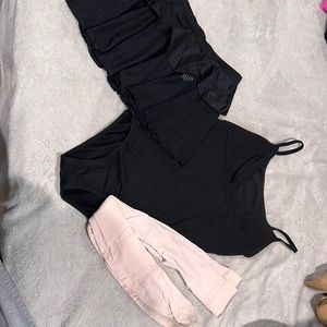dance leotard over skirt and tights set!